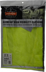 Ergodyne - Size L/XL High Visibility Lime Mesh/Solid Surveyor's Vest - 44 to 52" Chest, ANSI/ISEA 107, Zipper Closure, 6 Pockets, Polyester - Exact Tool & Supply