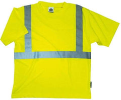 Ergodyne - Size M, Lime, High Visibility, Short Sleeve T-Pocket, - 36 to 38" Chest, 1 Pocket, Polyester - Exact Tool & Supply