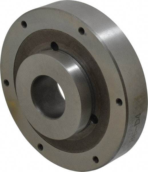 Buck Chuck Company - Adapter Back Plate for 6" Diam Self Centering Lathe Chucks - D1-4 Mount, 1-1/2" Through Hole Diam, 3.109mm ID, 5.88" OD, 1.166" Flange Height, Steel - Exact Tool & Supply