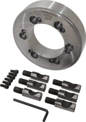 Buck Chuck Company - Adapter Back Plate for 12" Diam Self Centering Lathe Chucks - D1-6 Mount, 4.062" Through Hole Diam, 7-7/8" OD, 1.437" Flange Height, Steel - Exact Tool & Supply