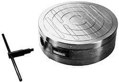 Suburban Tool - Standard Pole Round Permanent Magnetic Rotary Chuck - 6-1/4" Wide x 3" High, Ceramic - Exact Tool & Supply