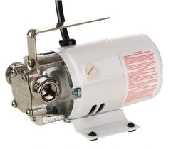 Little Giant Pumps - 115 Amp Rating, 115 Volts, Automatic Operation, Inline Pump - 1 Phase, Nickel Plated Brass Housing - Exact Tool & Supply