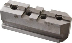 Bison - 20" Max Chuck Diam Compatibility, Steel Tongue & Groove Hard Lathe Master Jaws - 3/4" Groove Width, 2.0472" Wide x 6.6142" Long x 2.3228" High - Exact Tool & Supply