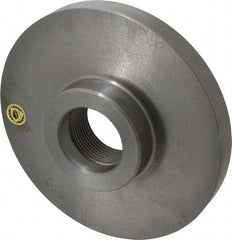 Bison - Adapter Back Plate for 8" Diam Self Centering Lathe Chucks - 2-1/4 - 8 Mount, 2-1/4" Through Hole Diam, 3.583mm ID, 8.11" OD, 0.866" Flange Height, Cast Iron - Exact Tool & Supply