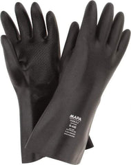MAPA Professional - Size L (9), 14" Long, 30 mil Thick, Neoprene Chemical Resistant Gloves - Textured Finish, Gauntlet Cuff, Black - Exact Tool & Supply