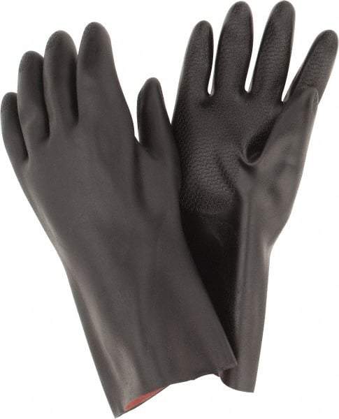 MAPA Professional - Size 2XL (11), 14" Long, 30 mil Thick, Neoprene Chemical Resistant Gloves - Textured Finish, Gauntlet Cuff, Black - Exact Tool & Supply