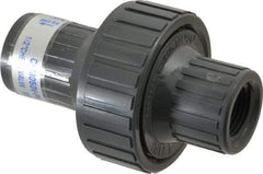 Plast-O-Matic - 1/2" PVC Check Valve - Inline, FNPT x FNPT, 150 WOG - Exact Tool & Supply