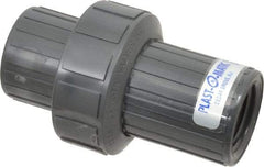 Plast-O-Matic - 1" PVC Check Valve - Inline, FNPT x FNPT, 150 WOG - Exact Tool & Supply