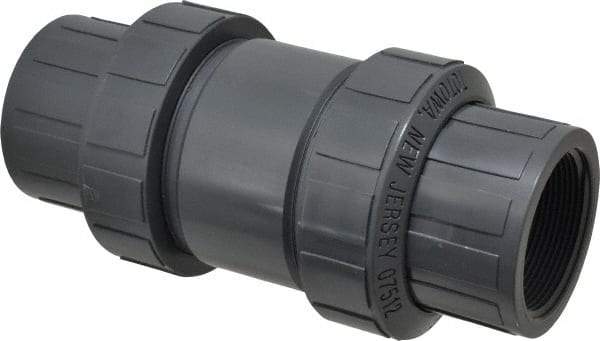 Plast-O-Matic - 2" PVC Check Valve - Inline, FNPT x FNPT, 150 WOG - Exact Tool & Supply