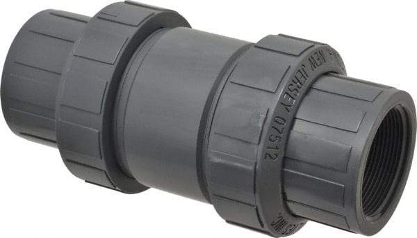 Plast-O-Matic - 2" PVC Check Valve - Inline, FNPT x FNPT, 150 WOG - Exact Tool & Supply