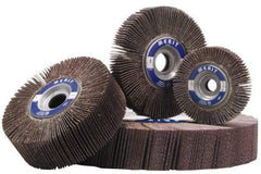 Merit Abrasives - 8" Diam, 120 Grit Aluminum Oxide Unmounted Flap Wheel - 1" Hole, 2" Wide, Coated, Fine Grade, 4,500 Max RPM , Cloth Backing - Exact Tool & Supply