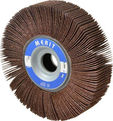 Merit Abrasives - 6" Diam, 60 Grit Aluminum Oxide Unmounted Flap Wheel - 1" Hole, 1-1/2" Wide, Coated, Medium Grade, 6,000 Max RPM , Cloth Backing - Exact Tool & Supply