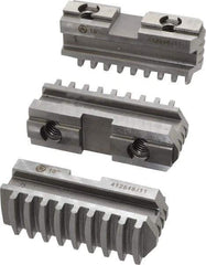 Bison - 10" Max Chuck Diam Compatibility, Steel Tongue & Groove Hard Lathe Master Jaws - 3/4" Groove Width, 1.1024" Wide x 3.622" Long - Exact Tool & Supply