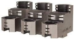 Bison - 20" Max Chuck Diam Compatibility, Steel Tongue & Groove Hard Lathe Top Jaws - 1.654" Wide x 5" Long x 2.933" High - Exact Tool & Supply