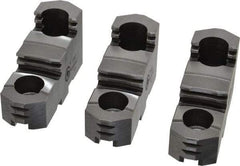 Bison - 8" Max Chuck Diam Compatibility, Steel Tongue & Groove Hard Lathe Top Jaws - 1-1/16" Wide x 3.174" Long x 1.713" High - Exact Tool & Supply