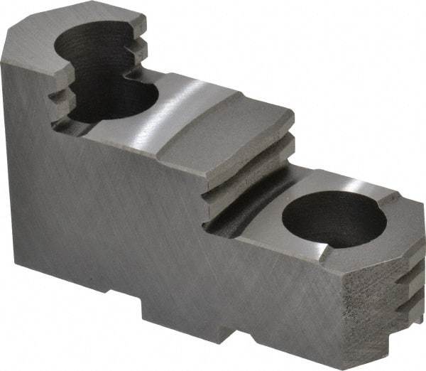 Bison - 10" Max Chuck Diam Compatibility, Steel Tongue & Groove Hard Lathe Top Jaws - 1.28" Wide x 3.74" Long x 2.023" High - Exact Tool & Supply