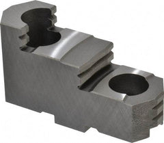 Bison - 10" Max Chuck Diam Compatibility, Steel Tongue & Groove Hard Lathe Top Jaws - 1.28" Wide x 3.74" Long x 2.023" High - Exact Tool & Supply