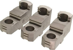 Bison - 15-3/4 to 16" Chuck Diam Compatibility, Steel Tongue & Groove Hard Lathe Top Jaws - 1.654" Wide x 5" Long x 2.539" High - Exact Tool & Supply
