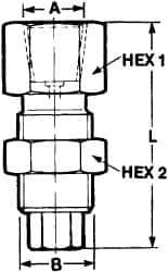 Voss - M16x2-1/4 Thread, 6,000 Max psi, Gauge To Thread Monitoring Coupling - 49mm Long, Pressure Tests - Exact Tool & Supply
