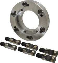 Pratt Burnerd America - Adapter Back Plate for 12" Diam Self Centering Lathe Chucks - D1-8 Mount, 3.285" Through Hole Diam, Steel - Exact Tool & Supply