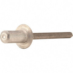 STANLEY Engineered Fastening - Size 6 Countersunk Head Aluminum Closed End Blind Rivet - Steel Mandrel, 0.126" to 1/4" Grip, 1/8" Head Diam, 0.192" to 0.196" Hole Diam, - Exact Tool & Supply