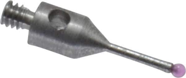 Fowler - 1 mm Ball Diameter, Stainless Steel Stem, M2 Thread, Ruby Point Ball Tip CMM Stylus - 10 mm Overall Length - Exact Tool & Supply