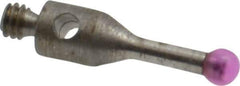Fowler - 2 mm Ball Diameter, Stainless Steel Stem, M2 Thread, Ruby Point Ball Tip CMM Stylus - 10 mm Overall Length - Exact Tool & Supply
