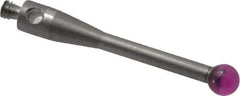 Fowler - 3 mm Ball Diameter, Stainless Steel Stem, M2 Thread, Ruby Point Ball Tip CMM Stylus - 20 mm Overall Length - Exact Tool & Supply