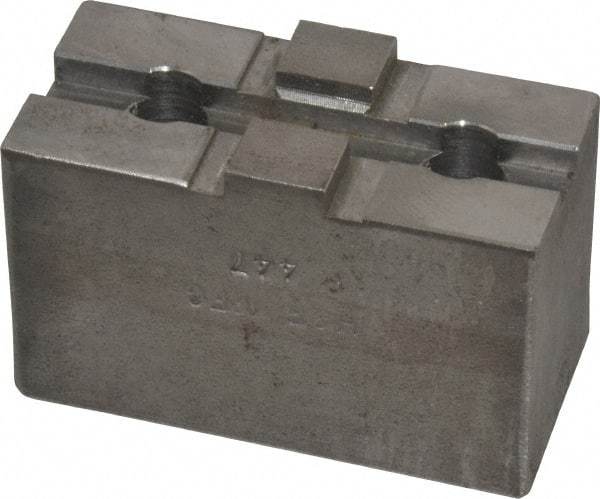 H & R Manufacturing - 5 to 6" Chuck Capacity, Tongue & Groove Attachment, Square Soft Lathe Chuck Jaw - Steel, 1-1/2" Btw Mount Hole Ctrs, 2-5/8" Long x 1-1/4" Wide x 1-5/8" High, 5/16" Groove - Exact Tool & Supply
