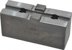 H & R Manufacturing - 8" Chuck Capacity, Tongue & Groove Attachment, Square Soft Lathe Chuck Jaw - Steel, 1-3/4" Btw Mount Hole Ctrs, 3-1/2" Long x 1-1/4" Wide x 1-5/8" High, 5/16" Groove - Exact Tool & Supply
