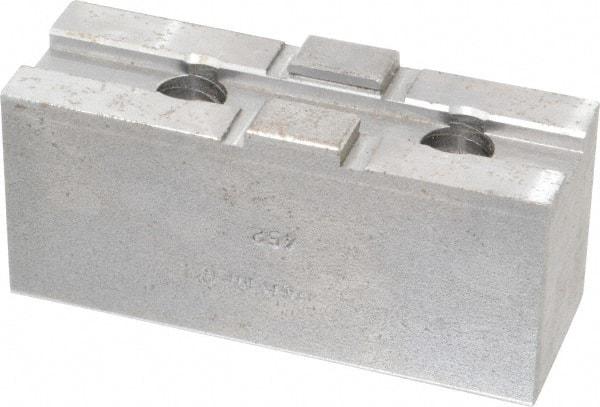 H & R Manufacturing - 10" Chuck Capacity, Tongue & Groove Attachment, Square Soft Lathe Chuck Jaw - Steel, 2-1/8" Btw Mount Hole Ctrs, 4-1/4" Long x 1-1/2" Wide x 1-7/8" High, 1/2" Groove - Exact Tool & Supply