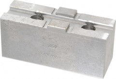 H & R Manufacturing - 10" Chuck Capacity, Tongue & Groove Attachment, Square Soft Lathe Chuck Jaw - Steel, 2-1/8" Btw Mount Hole Ctrs, 4-1/4" Long x 1-1/2" Wide x 1-7/8" High, 1/2" Groove - Exact Tool & Supply