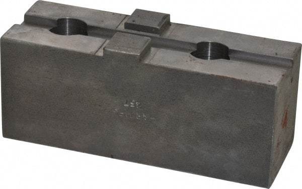 H & R Manufacturing - 18 to 21" Chuck Capacity, Tongue & Groove Attachment, Square Soft Lathe Chuck Jaw - Steel, 3" Btw Mount Hole Ctrs, 5-5/8" Long x 2" Wide x 2-5/16" High, 1/2" Groove - Exact Tool & Supply