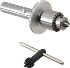 Value Collection - 1/2 Inch Shank Diameter Straight Shank Micro Drill Chuck Adapter and Chuck - 1/64 to 5/32 Inch Drill Chuck Capacity - Exact Tool & Supply