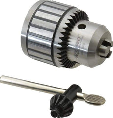 Accupro - JT4, 3/64 to 3/4" Capacity, Tapered Mount Steel Drill Chuck - Keyed, 75mm Sleeve Diam, 99mm Open Length - Exact Tool & Supply