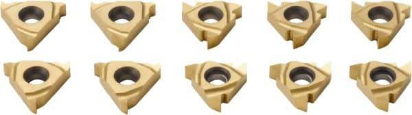 Seco - 16ER & 16NR Internal/External Right Hand Partial Profile 60° Laydown Threading Insert - Grade CP500, TiAlN/TiN Coated Carbide, 9.525" Inscribed Circle - Exact Tool & Supply