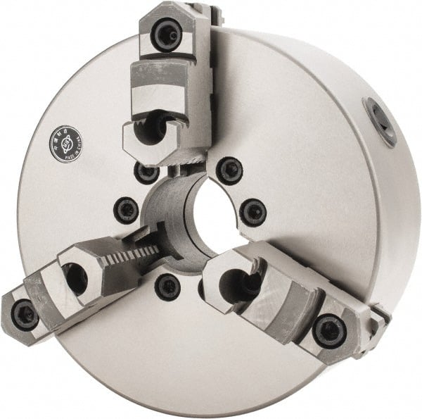 Interstate - 3 Jaws, 8" Diam, Self Centering Manual Lathe Chuck - Exact Tool & Supply