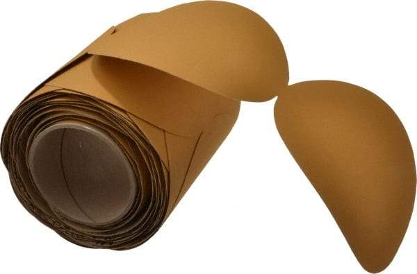 3M - 6" Diam, 180 Grit Aluminum Oxide Adhesive PSA Disc - Very Fine Grade, Gold, F Weighted Backing, Flexible, Use with Random Orbital Sanders - Exact Tool & Supply