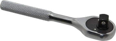 Proto - 3/8" Drive Pear Head Ratchet - Chrome Finish, 5" OAL, 24 Gear Teeth, Miniature/Stubby Head - Exact Tool & Supply