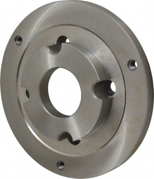 Bison - Adapter Back Plate for 8" Diam Self Centering Lathe Chucks - A2-5 Mount, 2.165" Through Hole Diam, 4.33mm ID, 7.87" OD, 0.768" Flange Height, Steel - Exact Tool & Supply