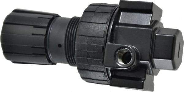 Parker - 1/4 NPT Port, 53 CFM, Zinc Compact Regulator - 2 to 125 psi Range, 250 Max psi Supply Pressure, 1/4" Gauge Port Thread, 2.81" Wide x 6.08" High - Exact Tool & Supply