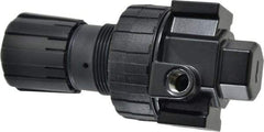 Parker - 1/4 NPT Port, 53 CFM, Zinc Compact Regulator - 2 to 125 psi Range, 250 Max psi Supply Pressure, 1/4" Gauge Port Thread, 2.81" Wide x 6.08" High - Exact Tool & Supply