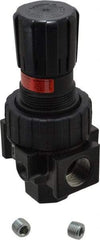 Parker - 3/4 NPT Port, 90 CFM, Zinc Standard Regulator - 2 to 125 psi Range, 250 Max psi Supply Pressure, 1/4" Gauge Port Thread, 3-1/4" Wide x 6.4" High - Exact Tool & Supply