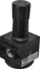 Parker - 3/4 NPT Port, 200 CFM, Aluminum Heavy-Duty Regulator - 2 to 125 psi Range, 250 Max psi Supply Pressure, 1/4" Gauge Port Thread, 3.62" Wide x 8.46" High - Exact Tool & Supply