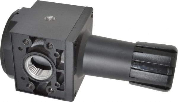 Parker - 1 NPT Port, 300 CFM, Aluminum Heavy-Duty Regulator - 2 to 125 psi Range, 250 Max psi Supply Pressure, 1/4" Gauge Port Thread, 3.62" Wide x 8.46" High - Exact Tool & Supply