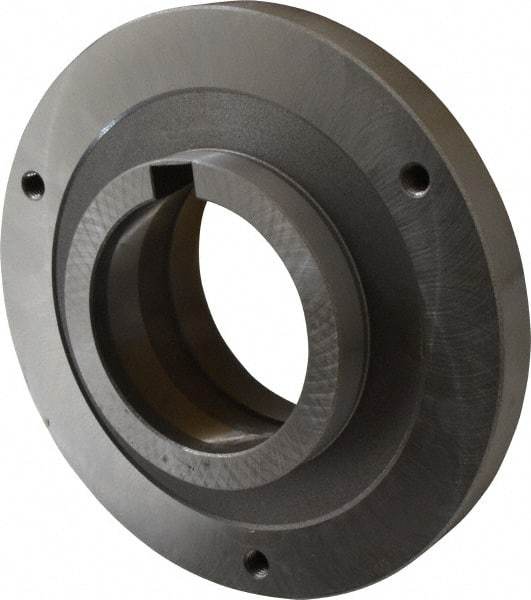 Bison - Adapter Back Plate for 8" Diam Self Centering Lathe Chucks - L-1 Mount, 4-1/8" Through Hole Diam, 6.93mm ID, 7.87" OD, 0.79" Flange Height, Steel - Exact Tool & Supply