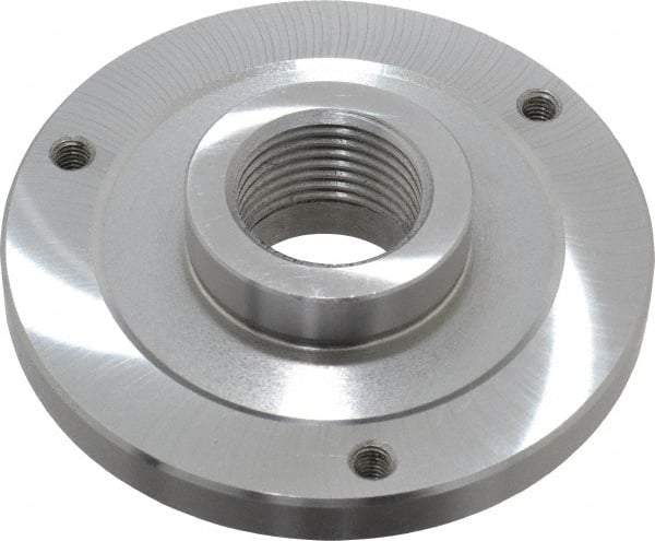 Bison - Adapter Back Plate for 5" Diam Self Centering Lathe Chucks - 1-1/2 - 8 Mount, 1.515" Through Hole Diam, 2.164mm ID, 5" OD, 0.51" Flange Height, Steel - Exact Tool & Supply