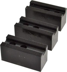Value Collection - 6" Chuck Capacity, 1.5mm x 60° Serrated Attachment, Square Soft Lathe Chuck Jaw - 3 Jaws, Steel, 0.7874" Btw Mount Hole Ctrs, 1.181mm Long x 30mm Wide x 1-3/8" High, 0.4724" Groove, 10mm Fastener - Exact Tool & Supply