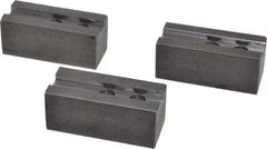 H & R Manufacturing - 8" Chuck Capacity, 1.5mm x 60° Serrated Attachment, Square Soft Lathe Chuck Jaw - 3 Jaws, Steel, 1" Btw Mount Hole Ctrs, 3-1/2" Long x 1-1/2" Wide x 1-1/2" High, 0.551" Groove, 12mm Fastener - Exact Tool & Supply