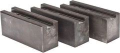 Value Collection - 10 to 11" Chuck Capacity, 1.5mm x 60° Serrated Attachment, Square Soft Lathe Chuck Jaw - 3 Jaws, Steel, 1.1811" Btw Mount Hole Ctrs, 4.33mm Long x 1.574" Wide x 1.574" High, 0.6299" Groove, 12mm Fastener - Exact Tool & Supply
